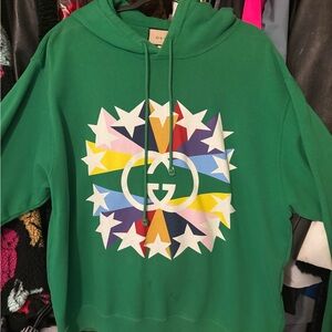 Gucci Green Pullover Hoodie with Signature Label